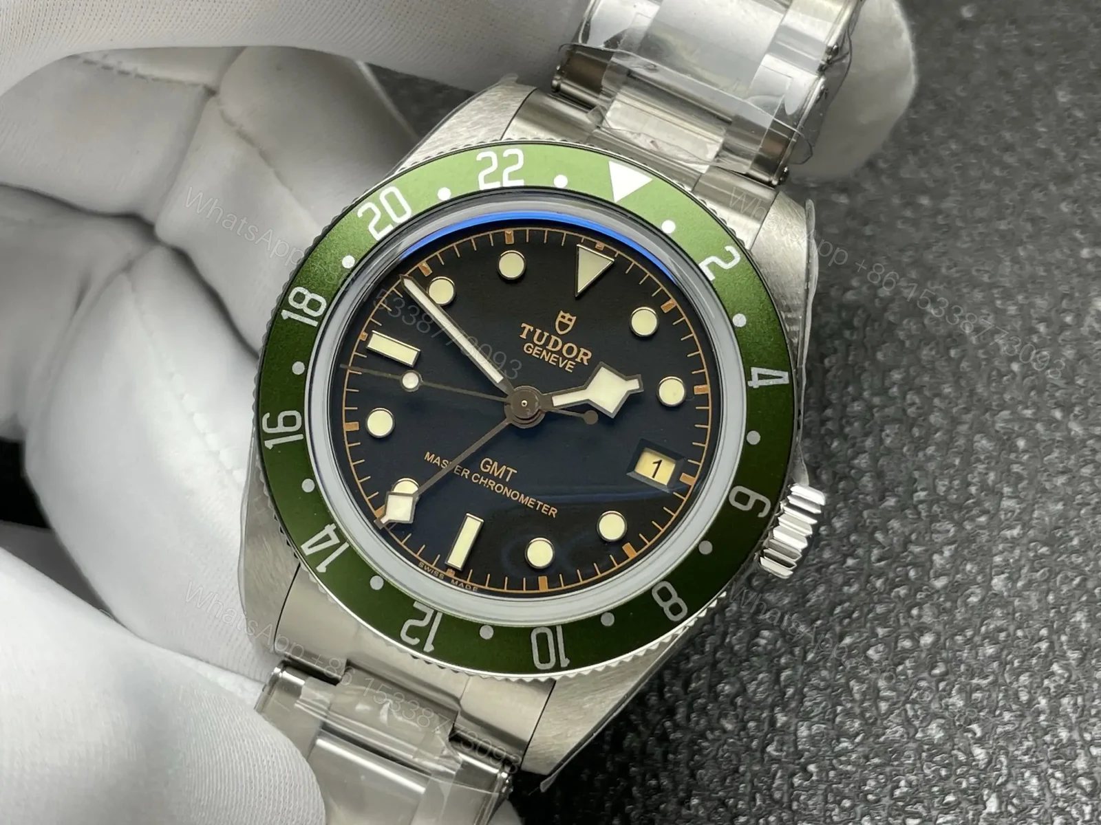 View 4 of Tudor Black Bay Green Manufacture Bracelet Harrods 79230G-0001