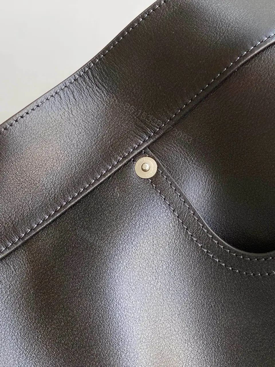 View 6 of Structured Leather Tote: Minimalist Carryall, Durable Luxe
