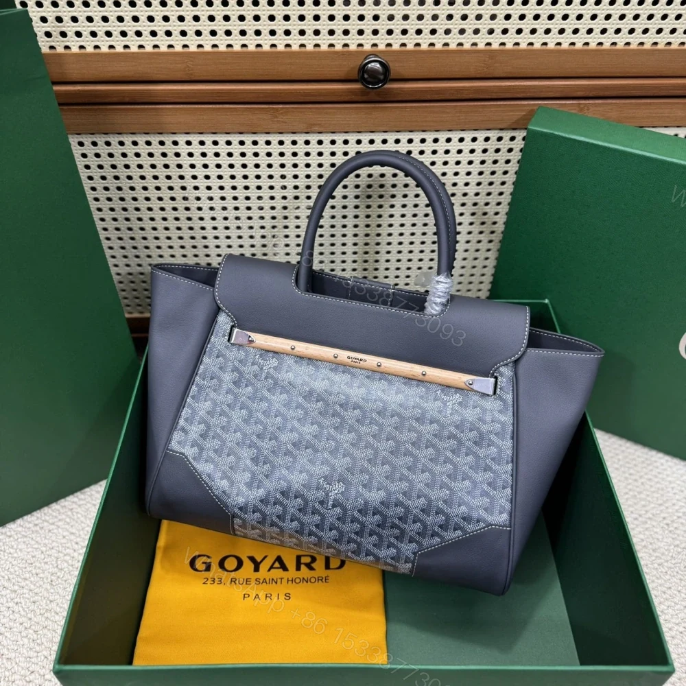 View 2 of 高仿Goyard*SAIGOC6手提托特包雙拼灰色大號免檢版