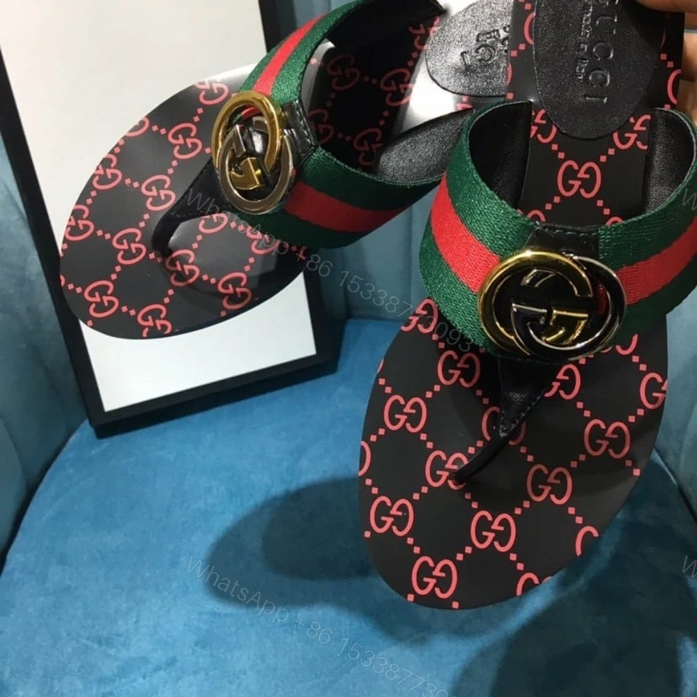 View 3 of Gucci GG Thong Web Sandal Black 612138 H9020 8476
