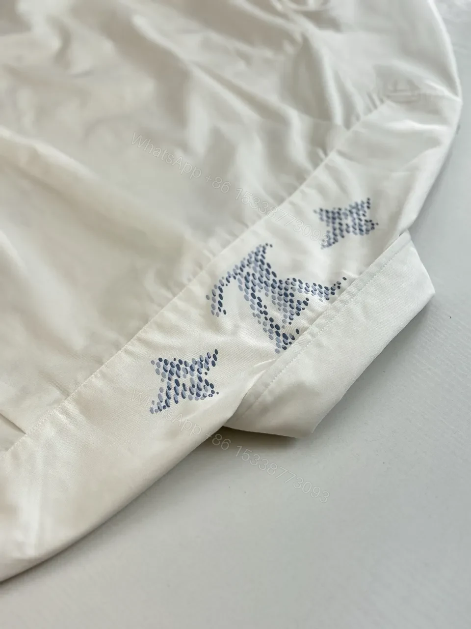 View 7 of Patterned White Shirt - Monogram Detailing, Lux Everyday Comfort