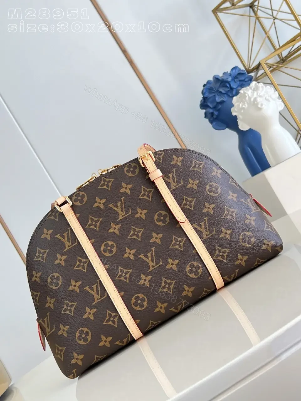 View 2 of Structured Monogram Satchel: Modern, Durable, Luxe-style Bag