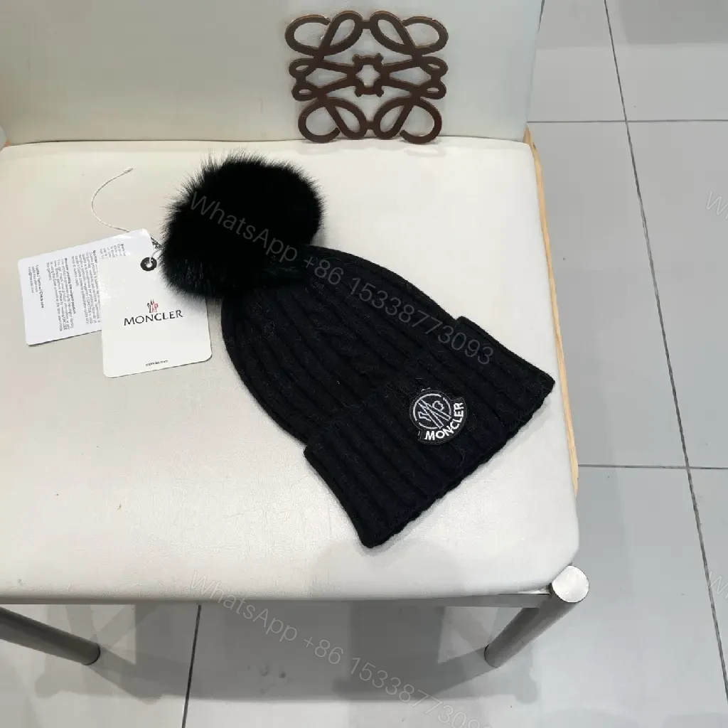 View 4 of Lux Knit Beanie with Fur Pom – Warmth & Luxe Streetwear