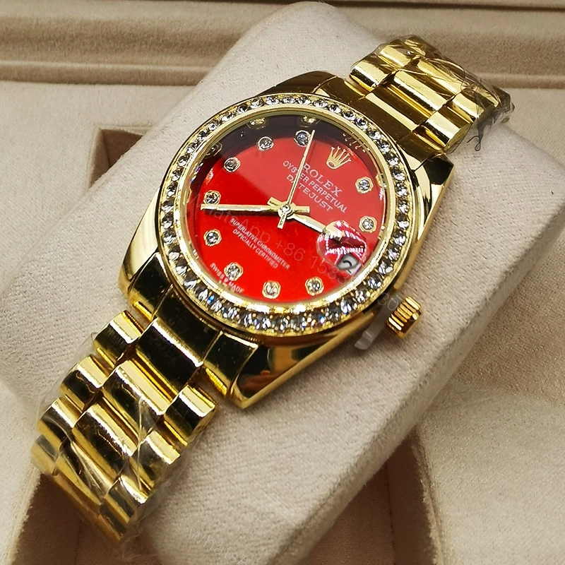 View 2 of Rolex Lady Datejust Demi Red Dial And Gold 31Mm