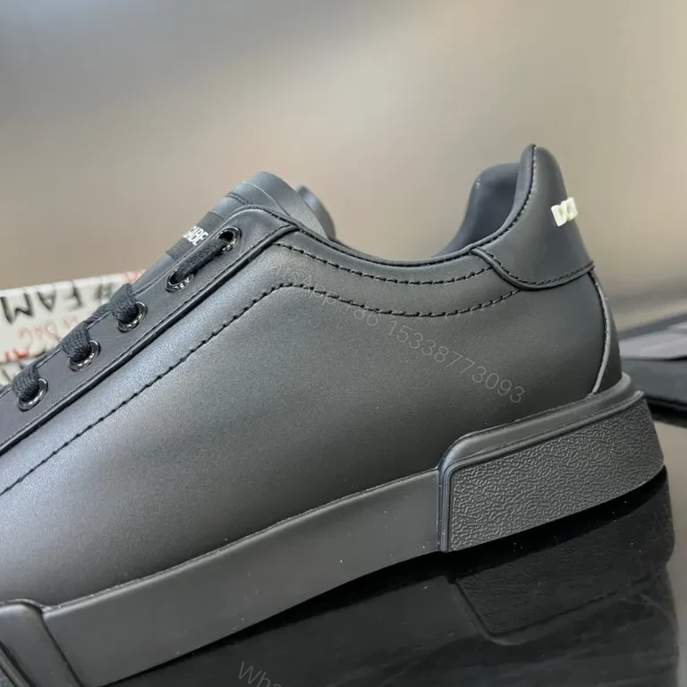 View 9 of All-Black Leather High-Tops: Subtle Luxury Everyday Sneakers