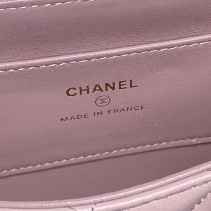 View 9 of Pastel Quilted Bag with Gold Chain Strap - Luxe Everyday Carry