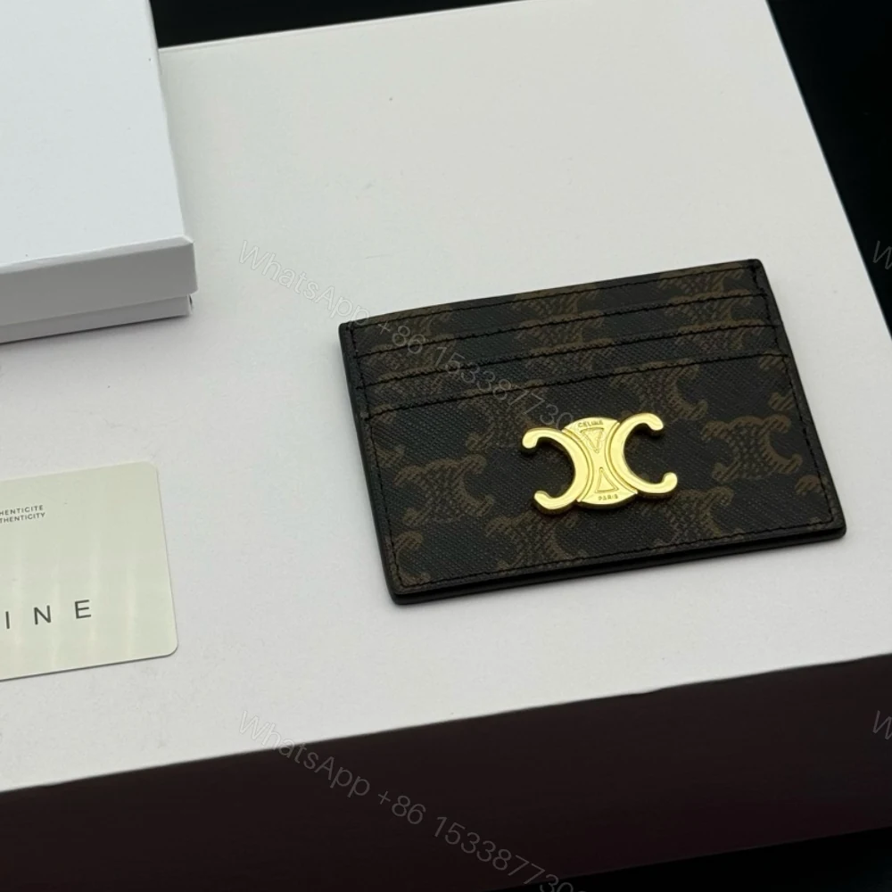 View 2 of CELINE WALLET TRIOMPHE CARD HOLDER BROWN 10.5CM