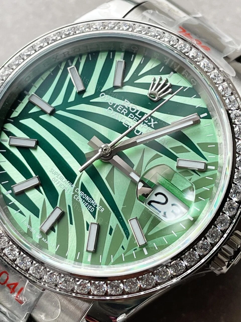 View 6 of GMF Factory 1:1 Rolex DateJust 36 SS 126284 Diamonds Bezel Best Edition New Green Dial A2824