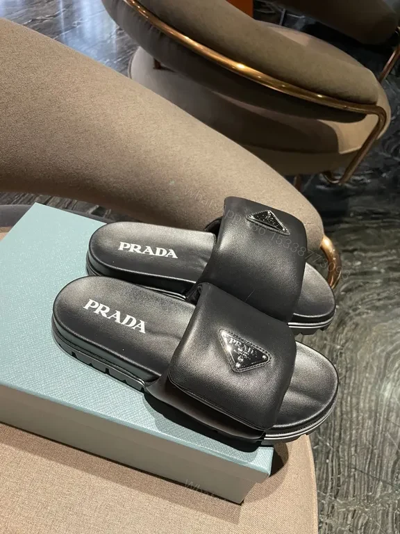 View 9 of Prada Black Leather Slide: Sleek, All-Day Comfort