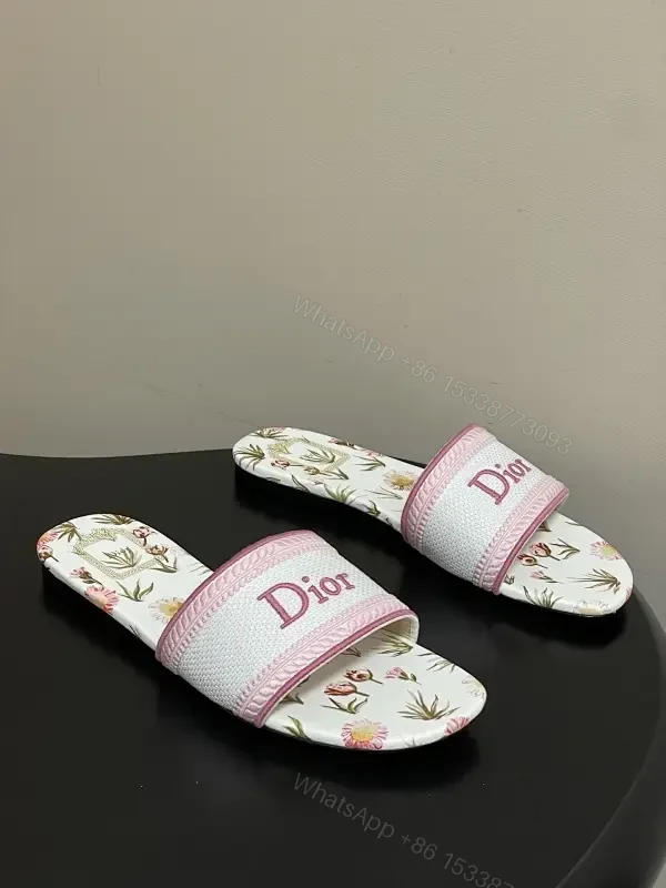 Floral-Print Slides with Luxe Strap Comfort Footbed — view 1