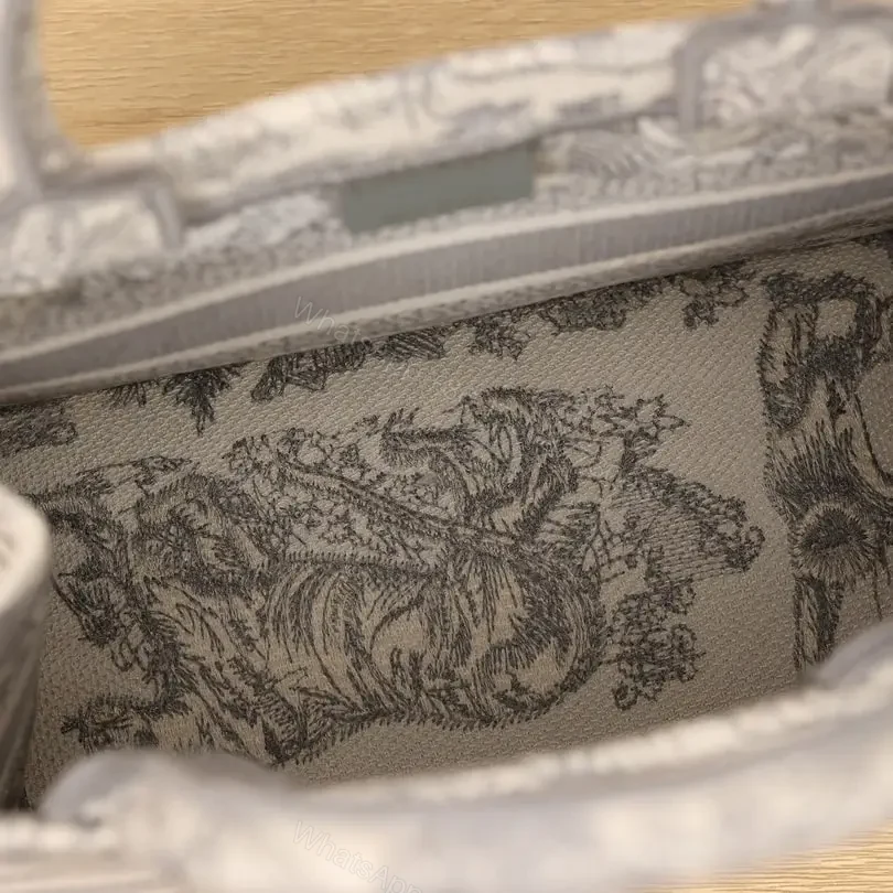 View 9 of 高仿Dior*BookTote系列茹伊刺繡灰色S免檢版