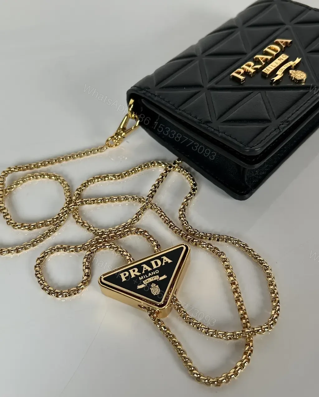 View 7 of Compact Quilted Crossbody – Modern Luxe, Gold Chain Bag