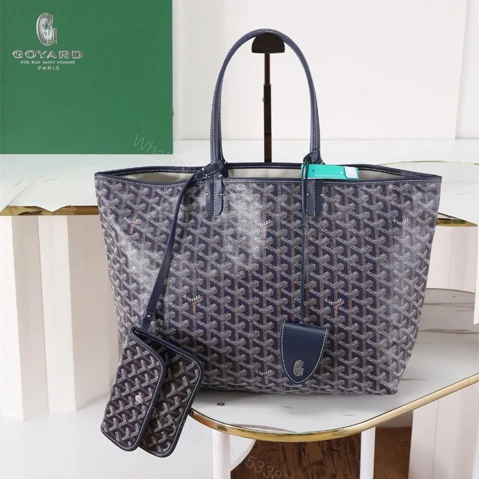 高仿Goyard*STLOUIP3滿印Tote手提袋藍色免檢版小號 — view 1