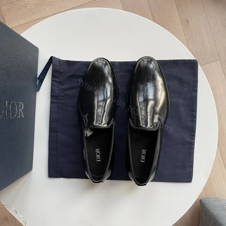 View 7 of Glossy Patent Leather Slip-Ons: Dior Signature Loafers