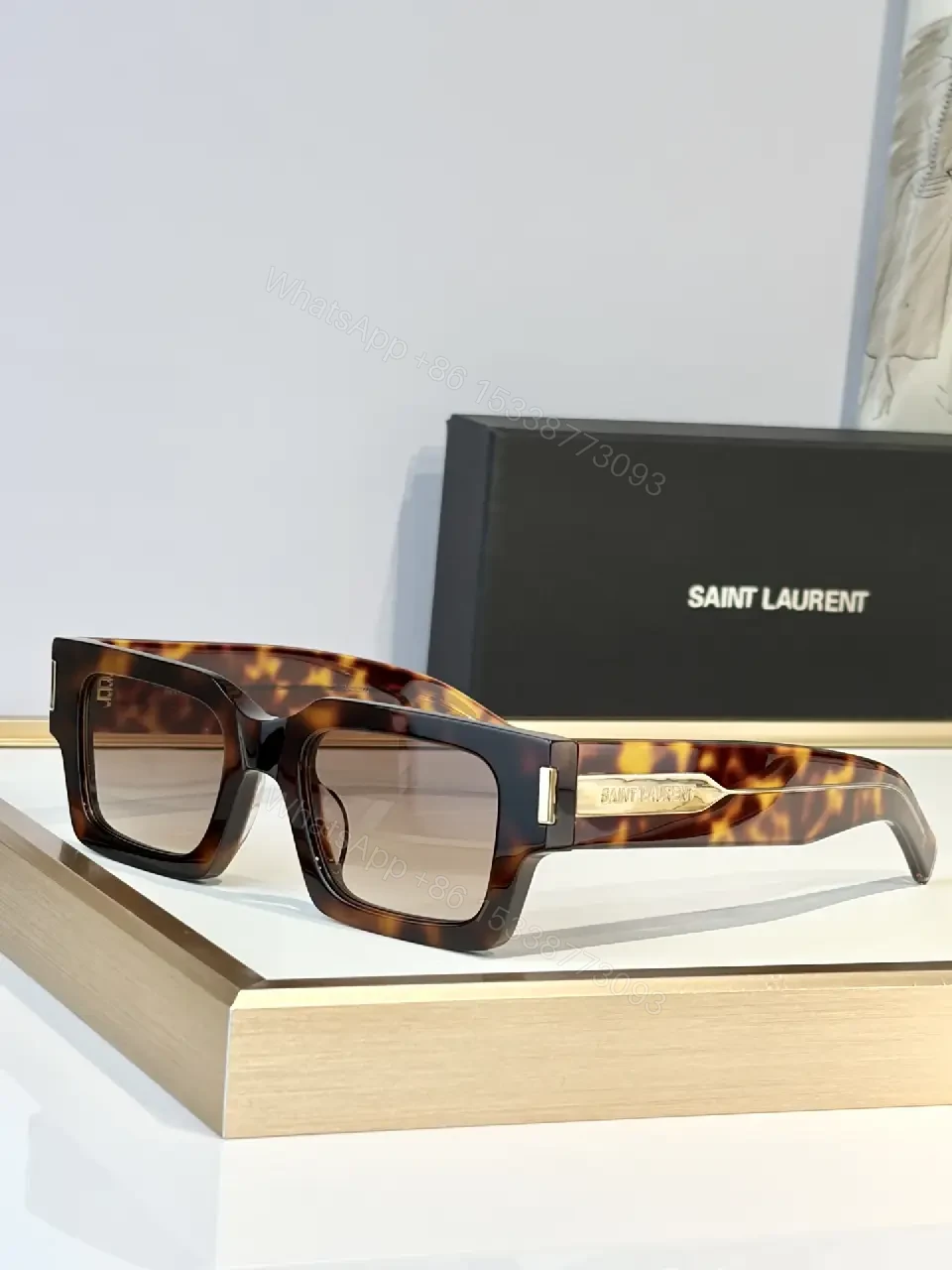 View 6 of Bold Geometry Acetate Sunglasses with Luxe Details
