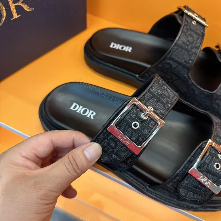 View 3 of Patterned Straps Sandals: DIOR-Style Elevated Comfort Sandals
