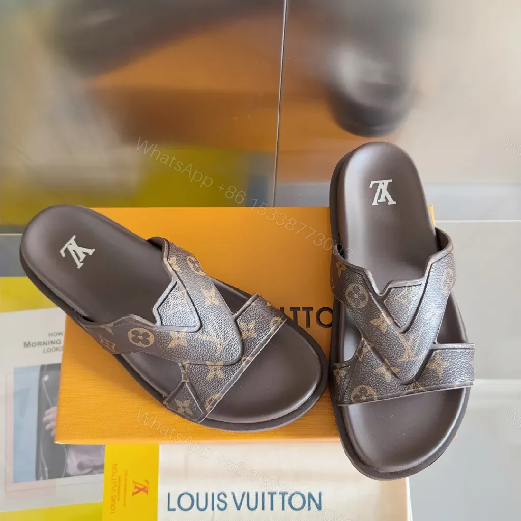 View 7 of Brown Monogram Sandals: Signature Straps, All-Day Comfort