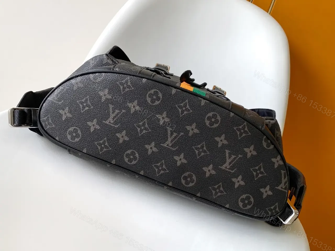 View 5 of Patterned Luxury Backpack with Signature Stripe: All-Day Style
