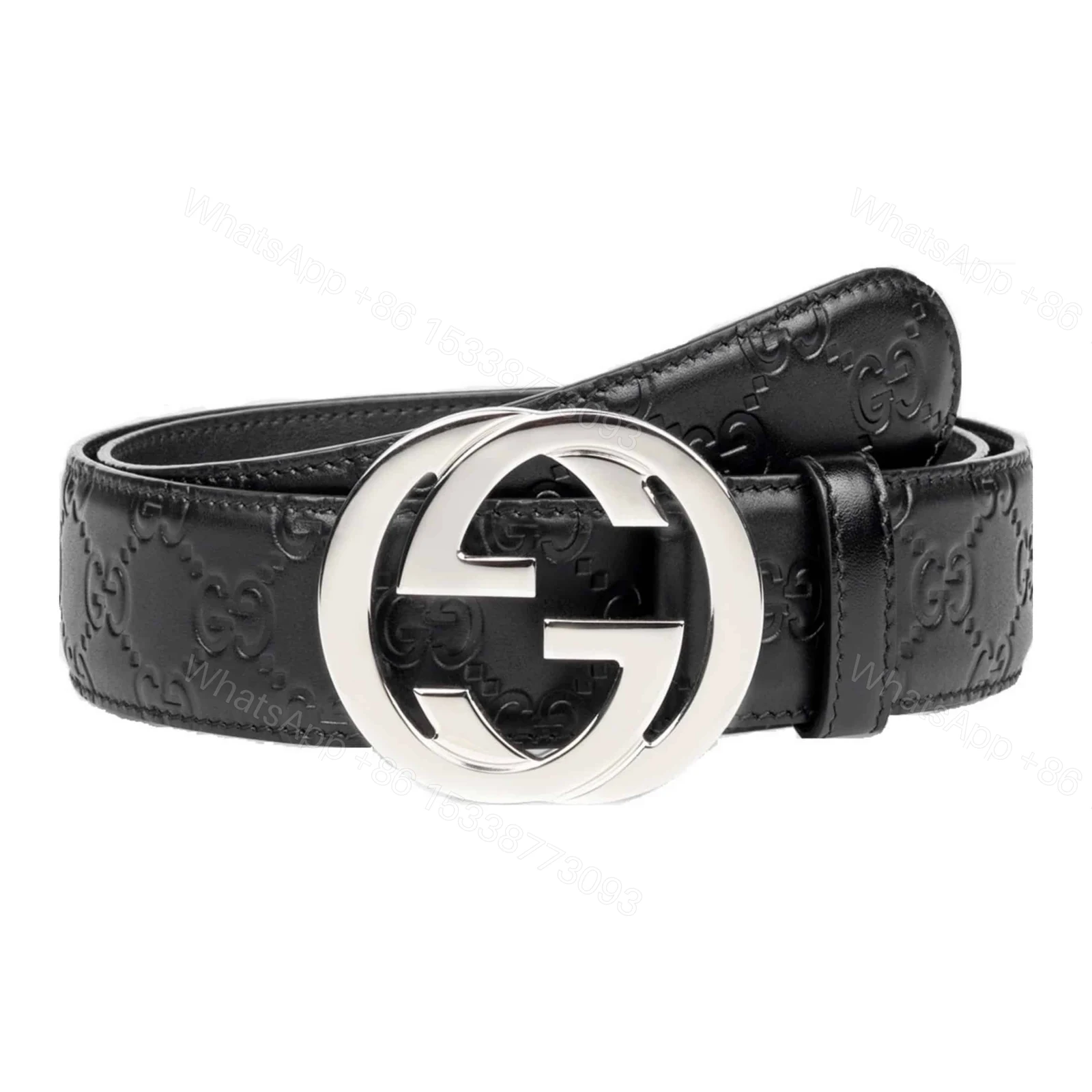 GUCCI INTERLOCKING-G LEATHER BELT – B7 — view 1