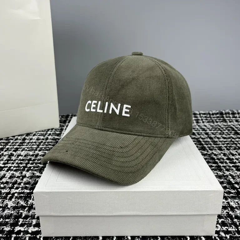 View 2 of Celine Corduroy-Crafted Cap: Minimalist Luxury Headwear