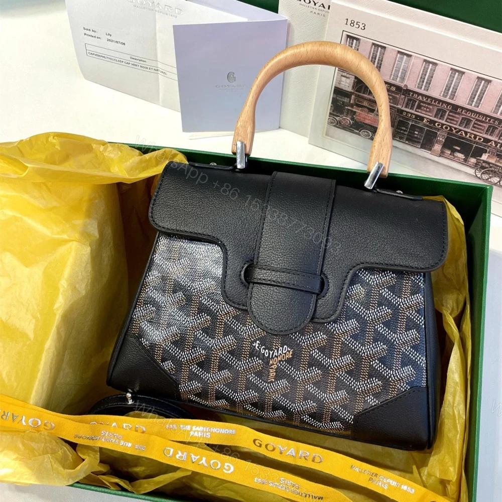 View 3 of 高仿Goyard*SAIGONM櫸木手柄單肩包黑色免檢版