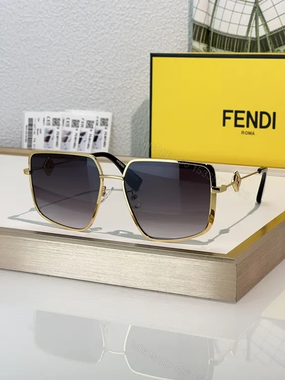 View 2 of Bold Pattern Luxury Sunglasses: Fendi-Inspired GoldFrames