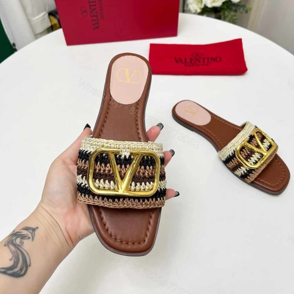 View 5 of VALENTINO VLOGO SIGNATURE SLIDE SANDAL BROWN 6W2S0BD5AGX QRX