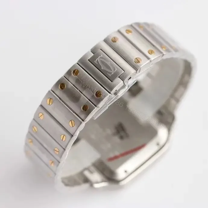 View 8 of Cartier super clone Santos White Dial Two-Tone Bracelet Premium 40MM RG-CARTIER-SANTOS-WHT-TT-BRC-40