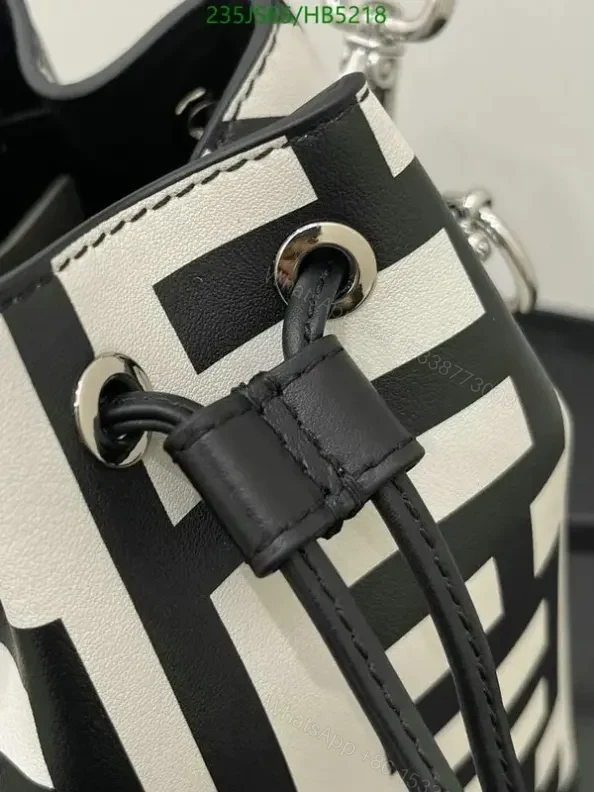View 4 of Fendi Mon Tresor Mini Bucket Bag Knockoff Black and White – Stylish Leather Bucket