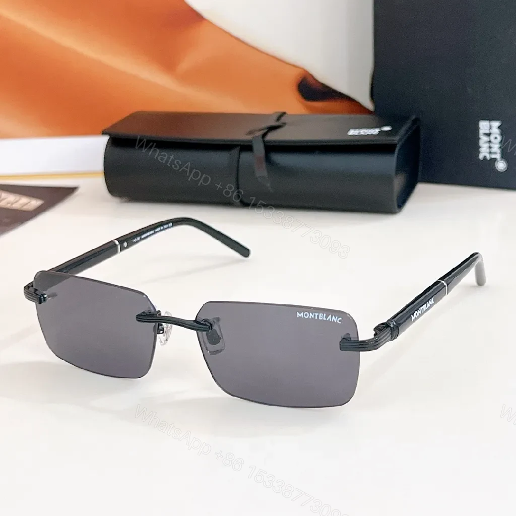View 5 of Rimless Shield Sunglasses Gold Accents - Luxury Style Feature