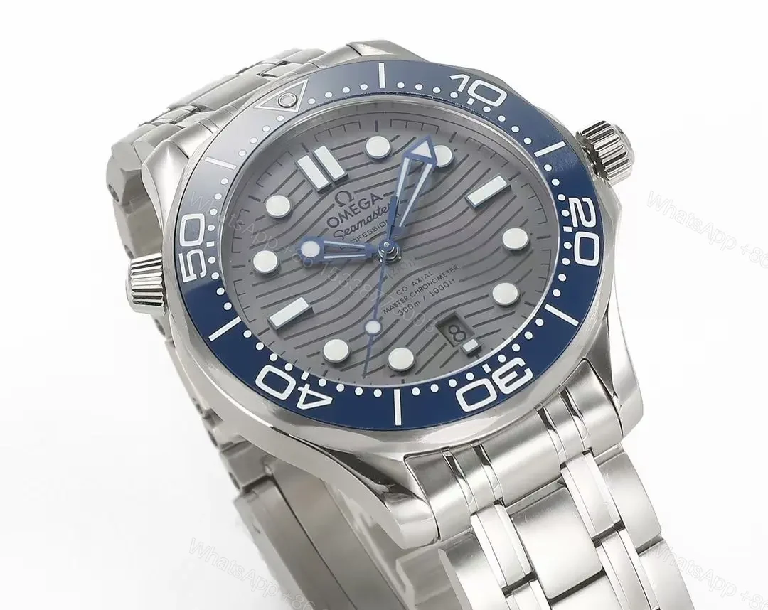 View 3 of Omega Seamaster Diver 300M Co-Axial Master Chronometer 42mm Stainless Steel Watch with Black Ceramic Bezel and Grey Dial