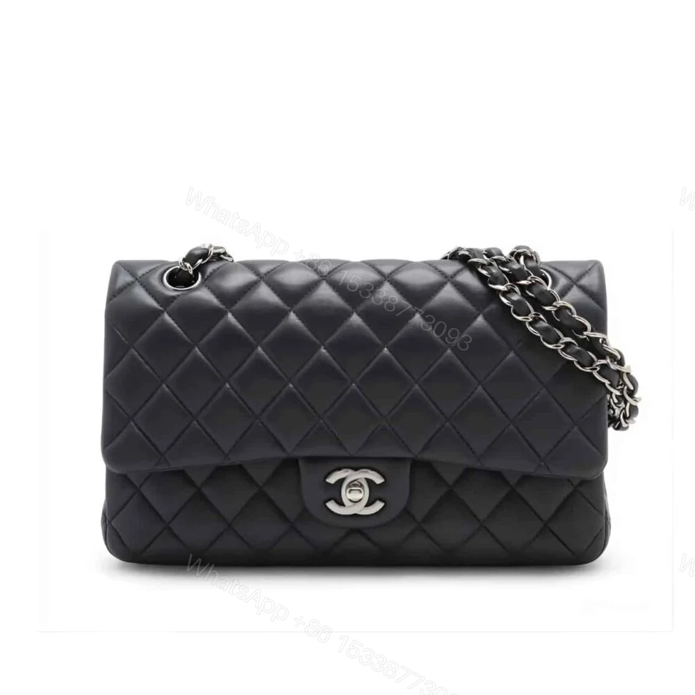Chanel Small Classic Flap Bag Black With Silver Hardware 25Cm — view 1