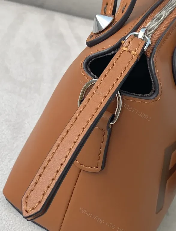 View 3 of Tan Leather Crossbody: Signature Fendi Logo, Compact & Durable
