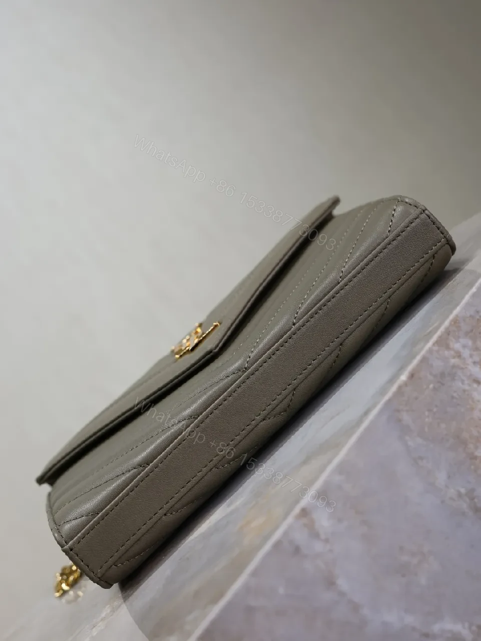 View 7 of Quilted Leather Wallet with YSL Hardware – Slim Luxury