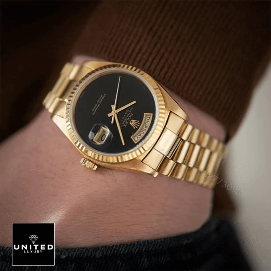 View 9 of Rolex Day-Date Onyx Dial 18038 – Bulang Jubilee Replica
