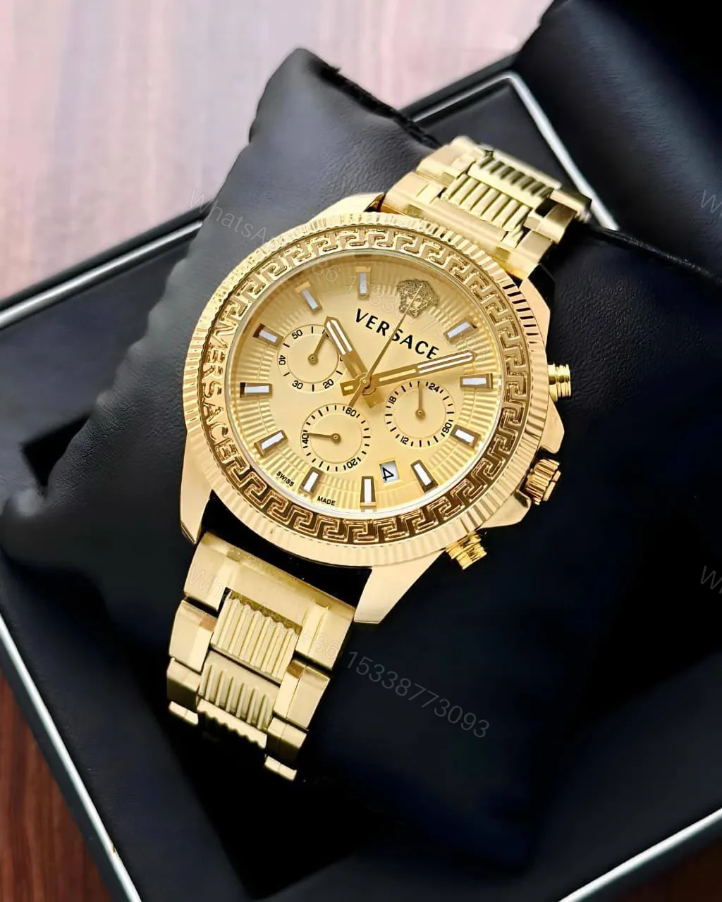View 2 of Versace Greca Gold Chronograph