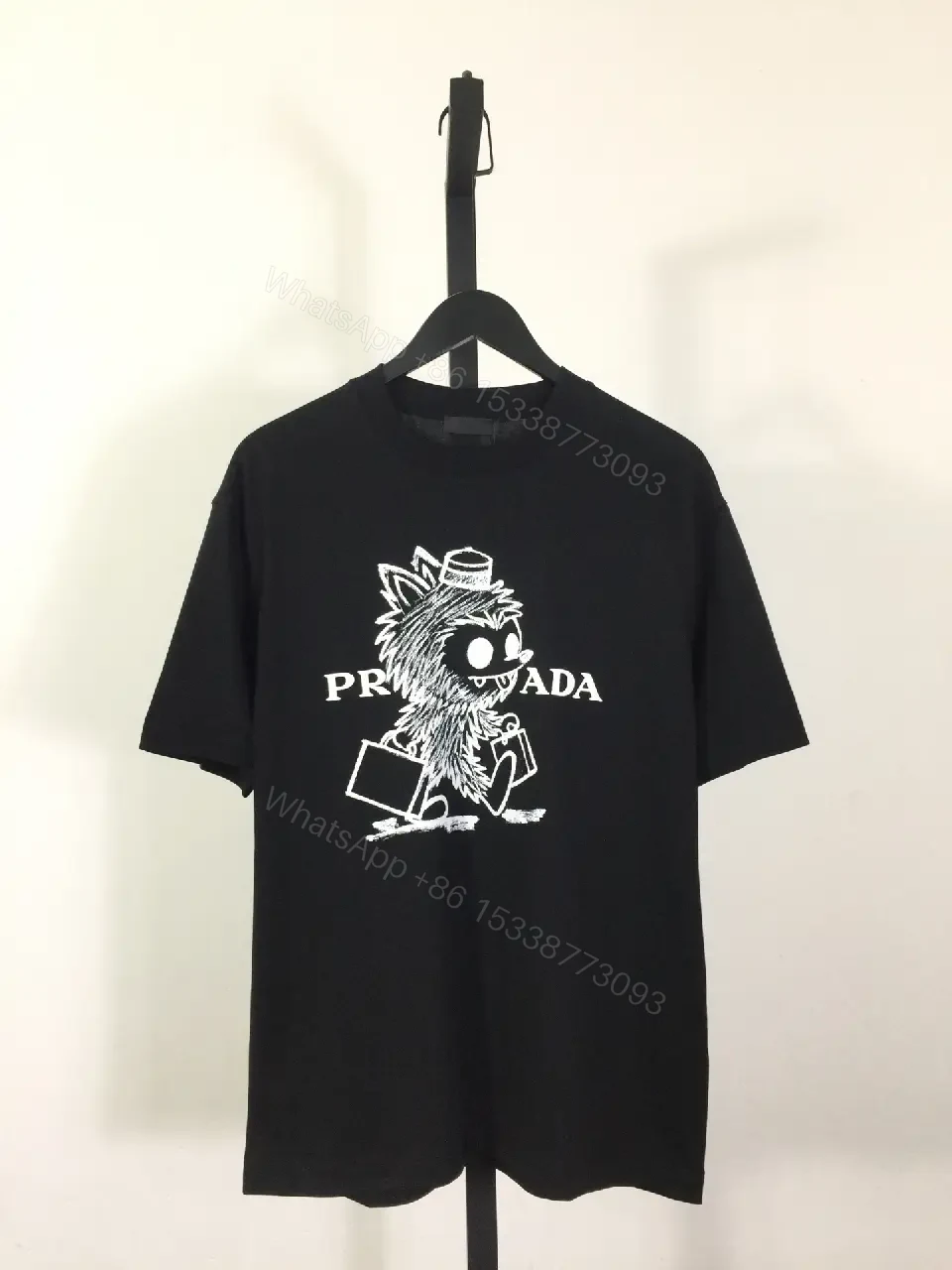 Graphic-Print Tee | Black Cotton-Blend, Relaxed Fit, Statement Motif — view 1