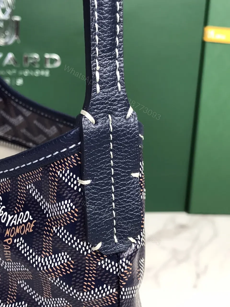 View 7 of Structured Patterned Shoulder Bag: Chevron Weave, Leather Trim