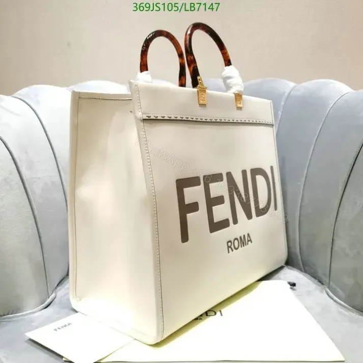 View 9 of Fendi Sunshine Brown Large Leather Shopper Bag Mirror LB7147