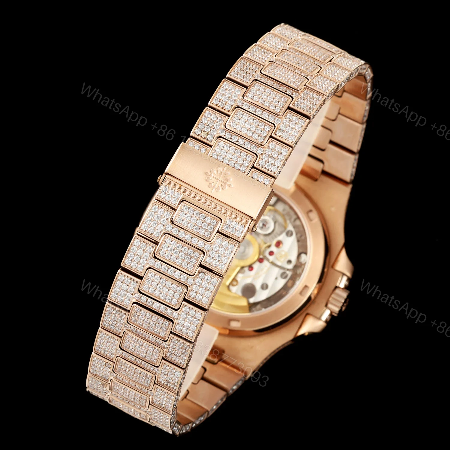 View 5 of Patek Philippe Nautilus 5711 Diamond Pavé Watch 40mm Full Diamond White Gold Style Edition AMG-PP-BD1-5711-2600-FD