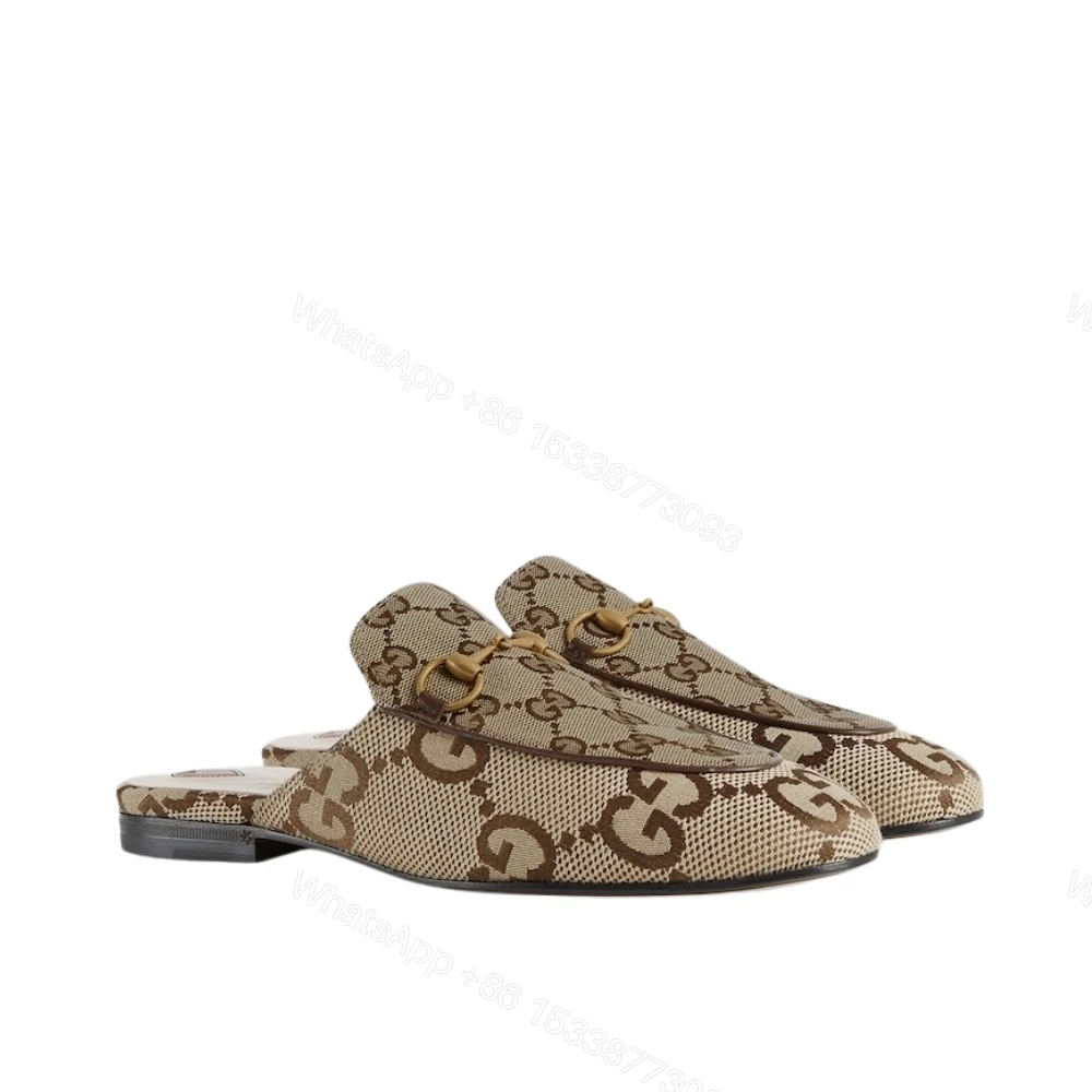Gucci Women Princetown Slipper Beige And Ebony GG Canvas 475094 UKO60 2588 — view 1
