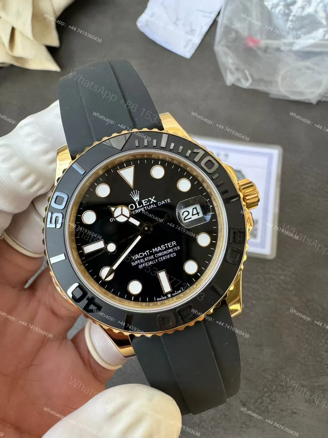 View 6 of Rolex Yacht-Master 226658 1:1 Replica 18K Gold Plated 42MM 3235 Movement Super Clone Watch