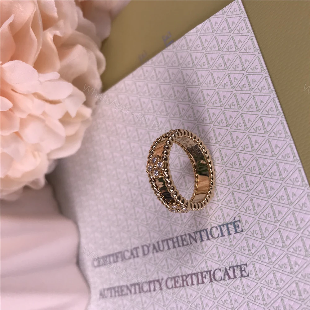 View 3 of VCA Perlee Sweet Clovers Ring Diamonds Yellow Gold VCARPJMZ00