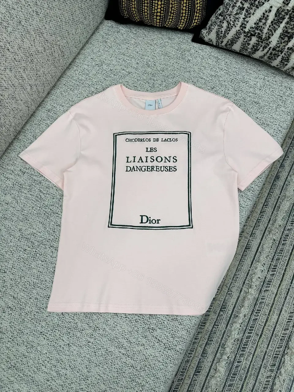 View 9 of Soft Cotton Tee: Minimal Couture Print Tee