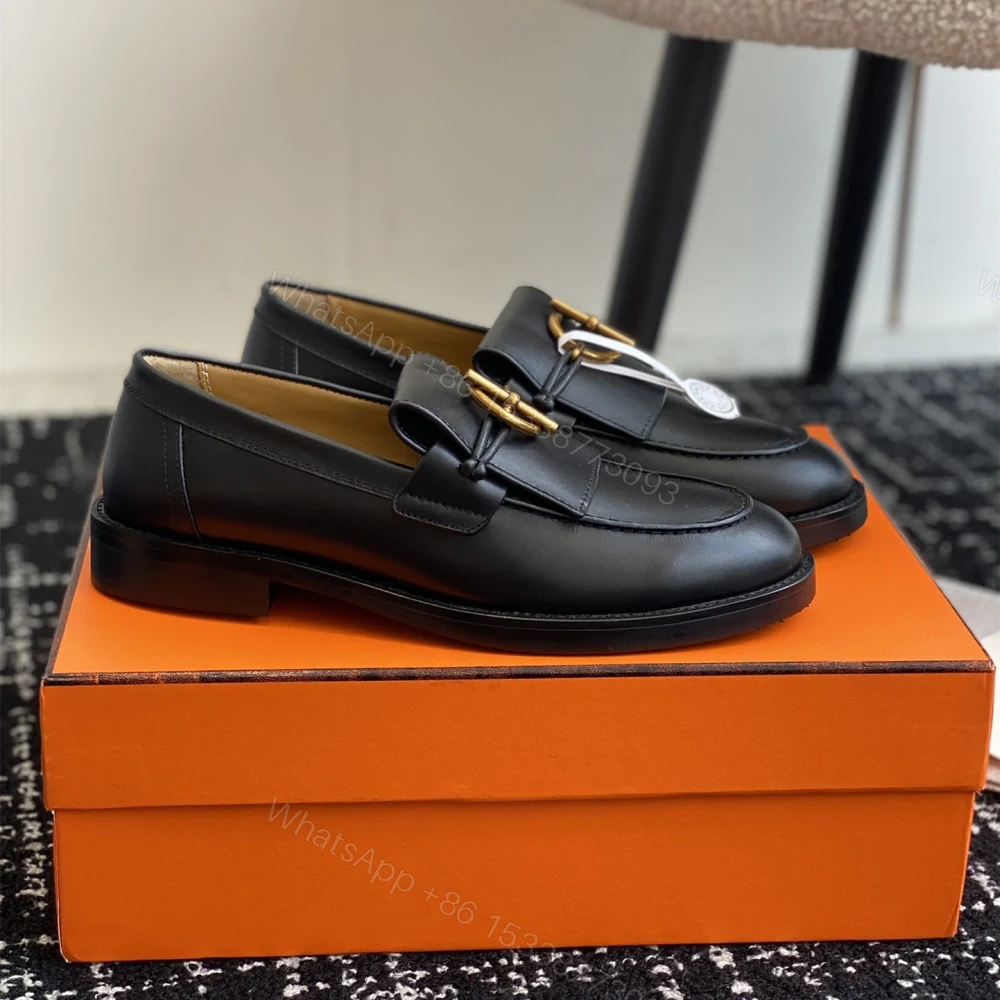 View 2 of 高仿Hermes*H241143Z02塔扣小羊皮樂福鞋黑色免檢版