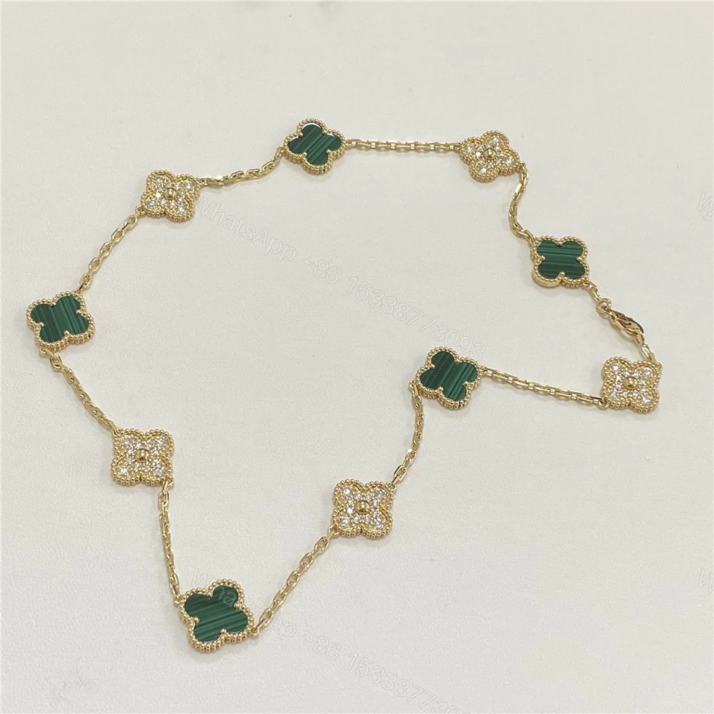 View 2 of Van Cleef Vintage Necklace 10 Motif Green Diamond VCARO9J400
