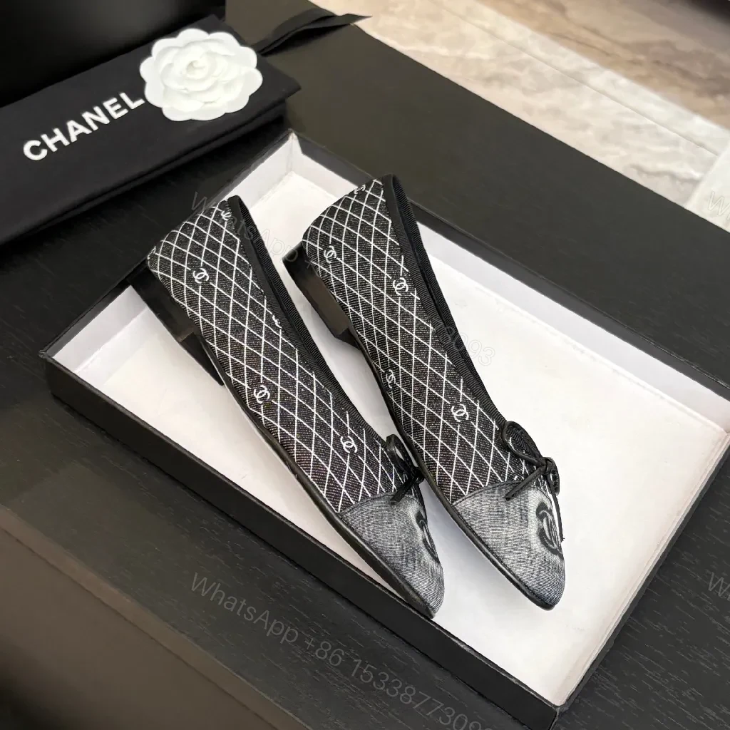View 4 of Textured Chic Flats - Logo Detailing, Everyday Luxury Shoes