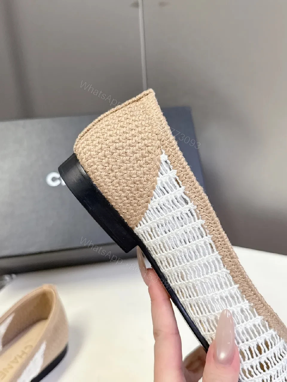 View 9 of Textured Linen Espadrille Mules – Quilted Couture Comfort