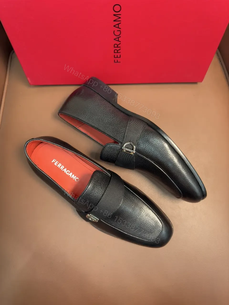 View 2 of Refined Leather Driving Loafers with Signature Hardware