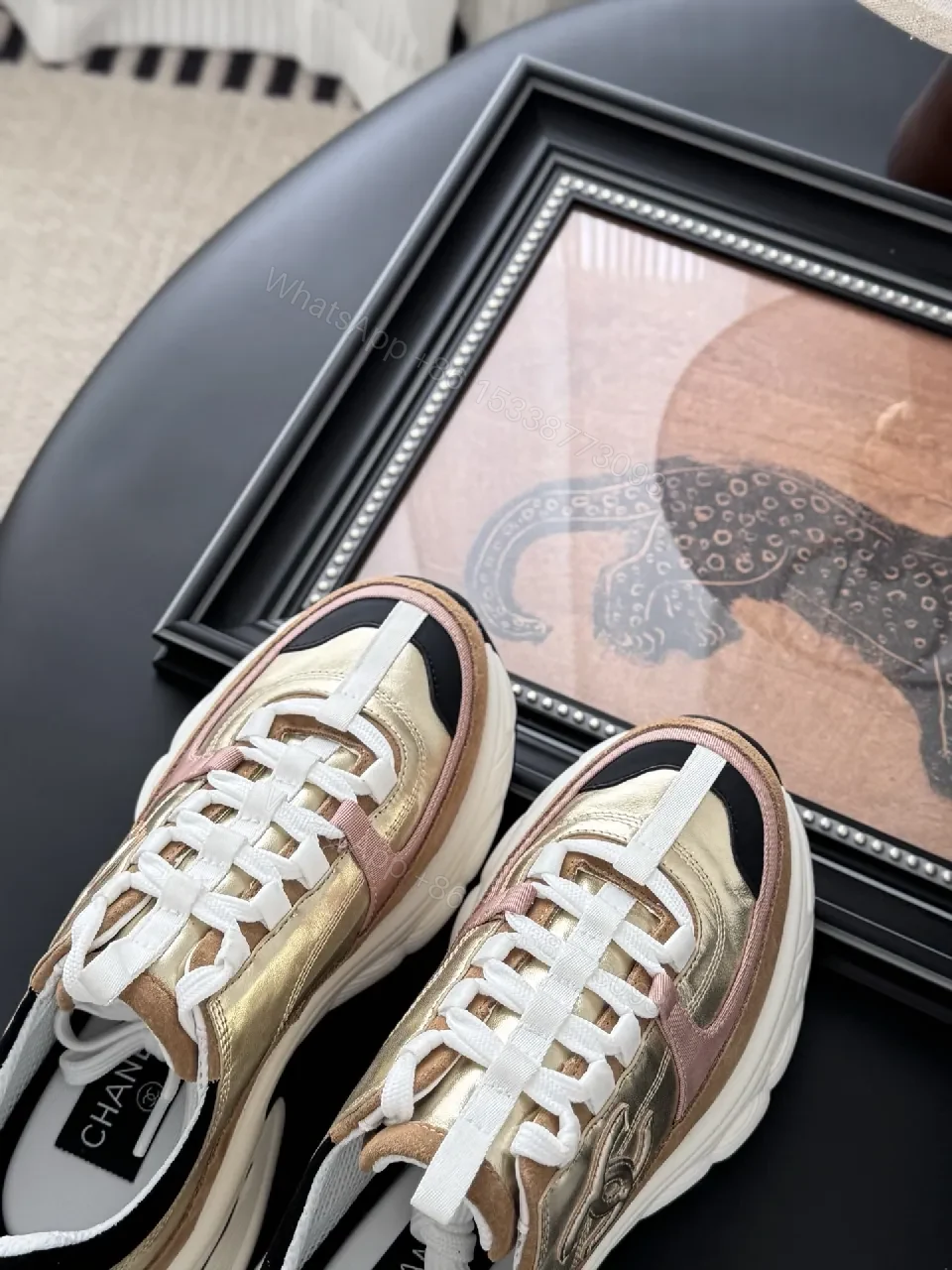 View 8 of Chic Suede-Mesh Chunky Sole Sneakers with Plush Comfort